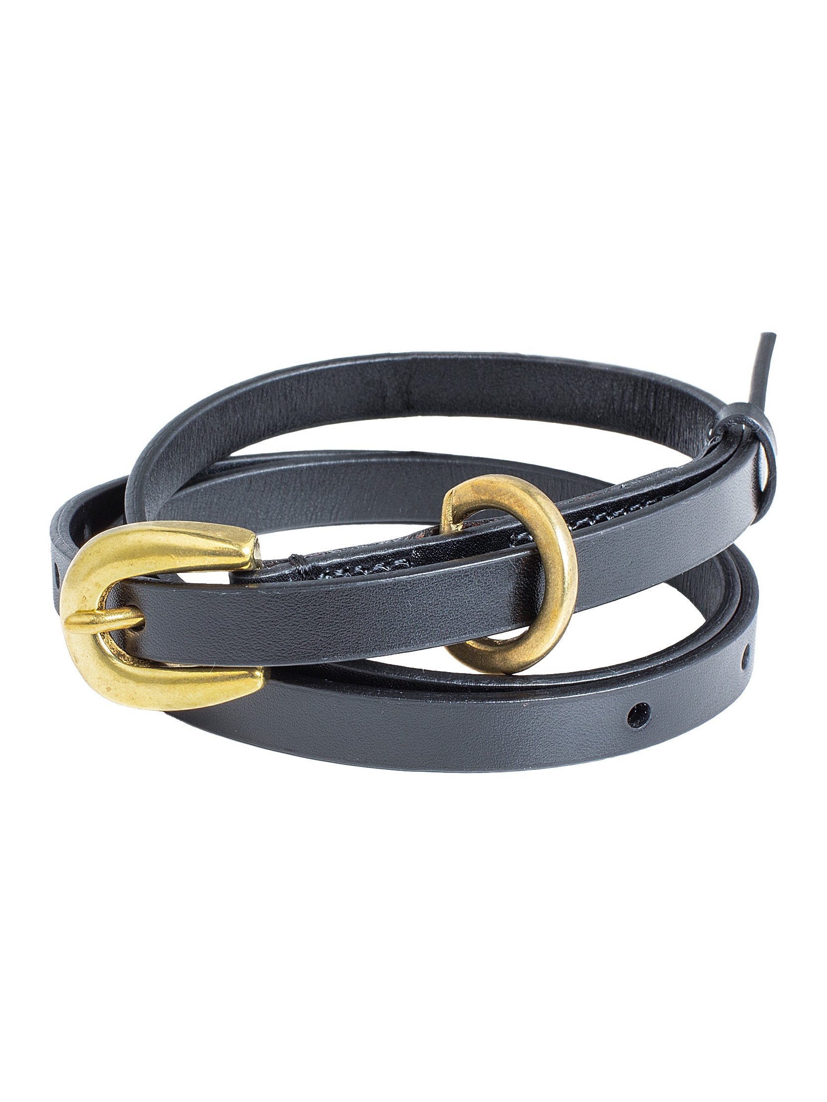 Auralee Women's Leather Narrow Belt Black – Opia