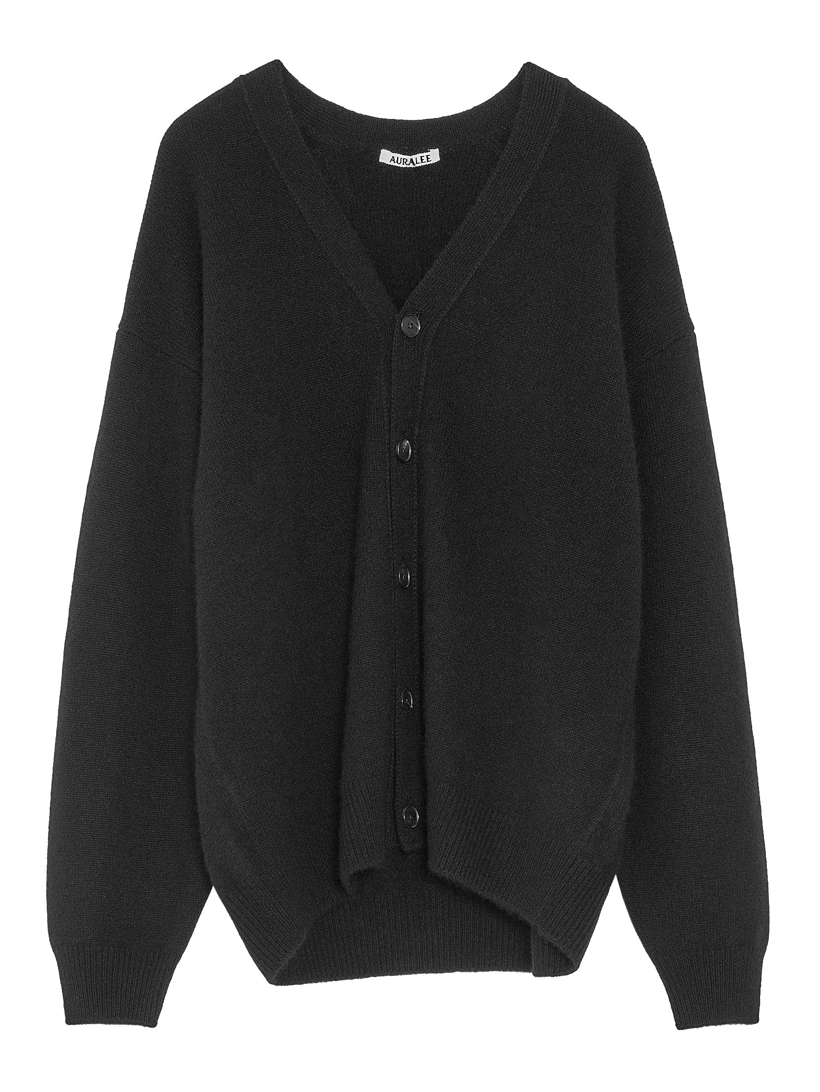 Auralee Women's Baby Cashmere Knit Cardigan Top Black – Opia