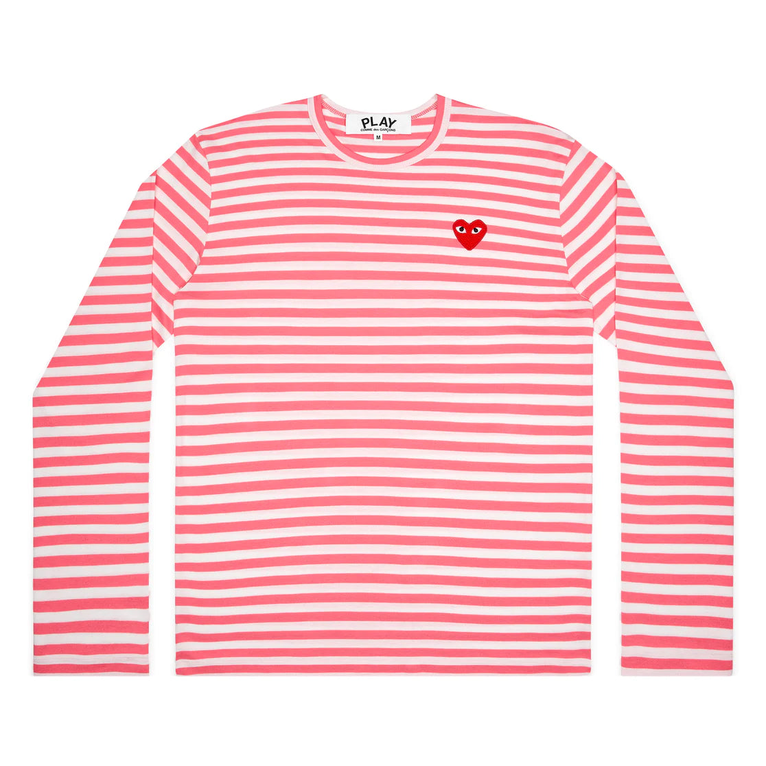 PLAY COMME DES GARÇONS Long Sleeve TEE Comme des Garçons Womens Long Sleeve T Pink And White Striped – Opia