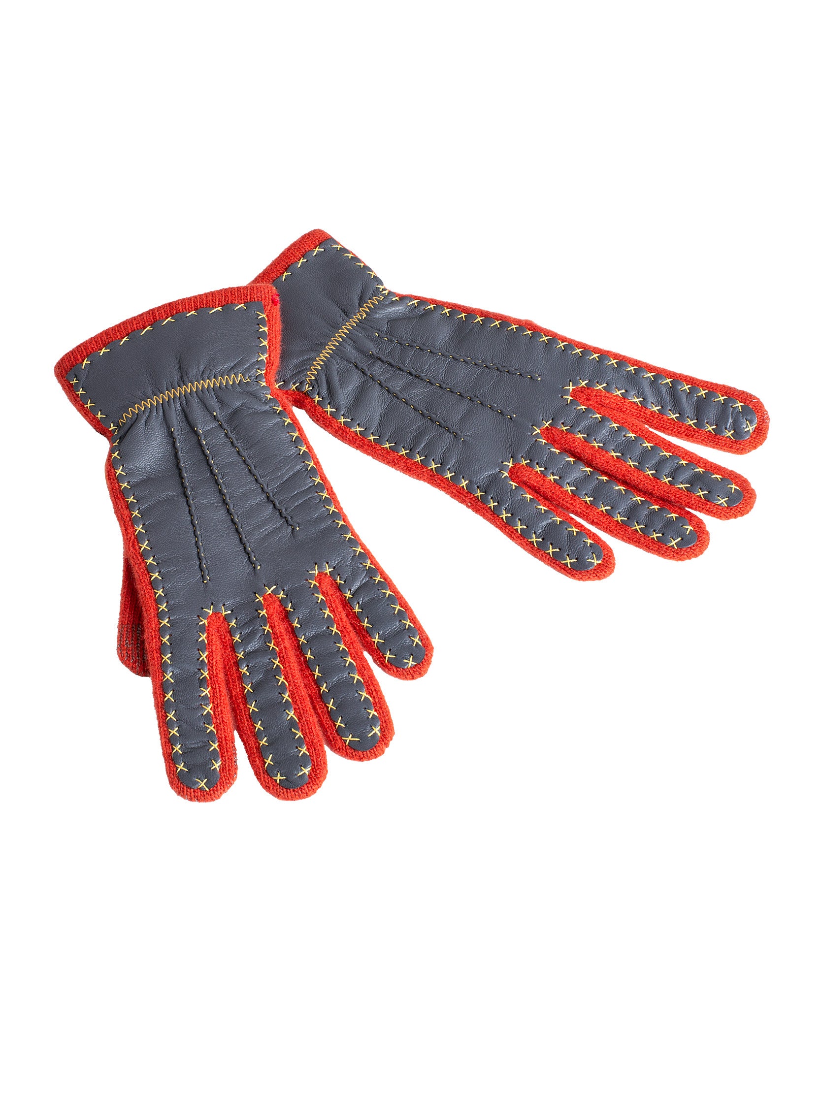 Meier Bruecher Women's Handstitched Knitted Cashmere Gloves Red