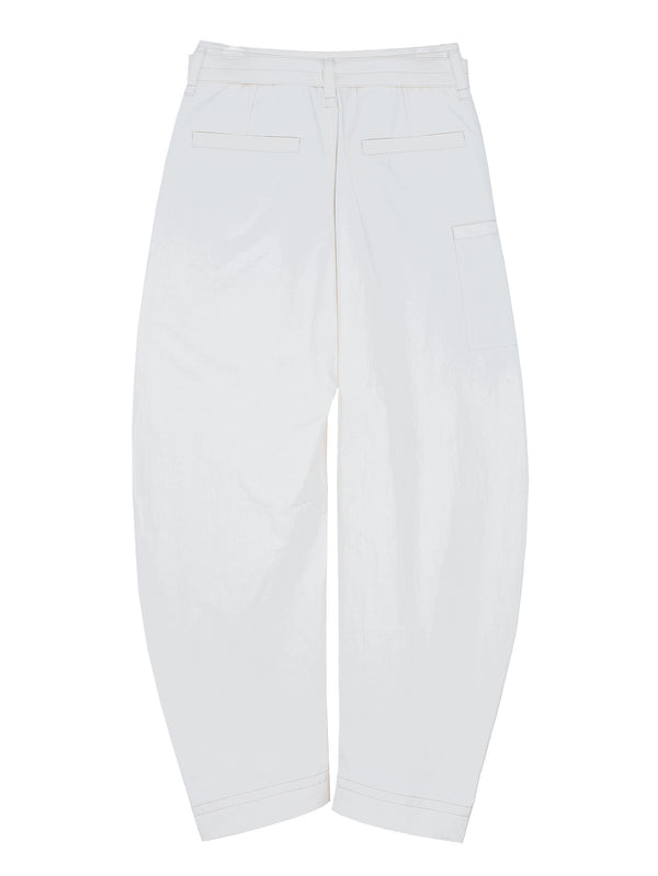 Belted Tapered Pants Pale Ecru