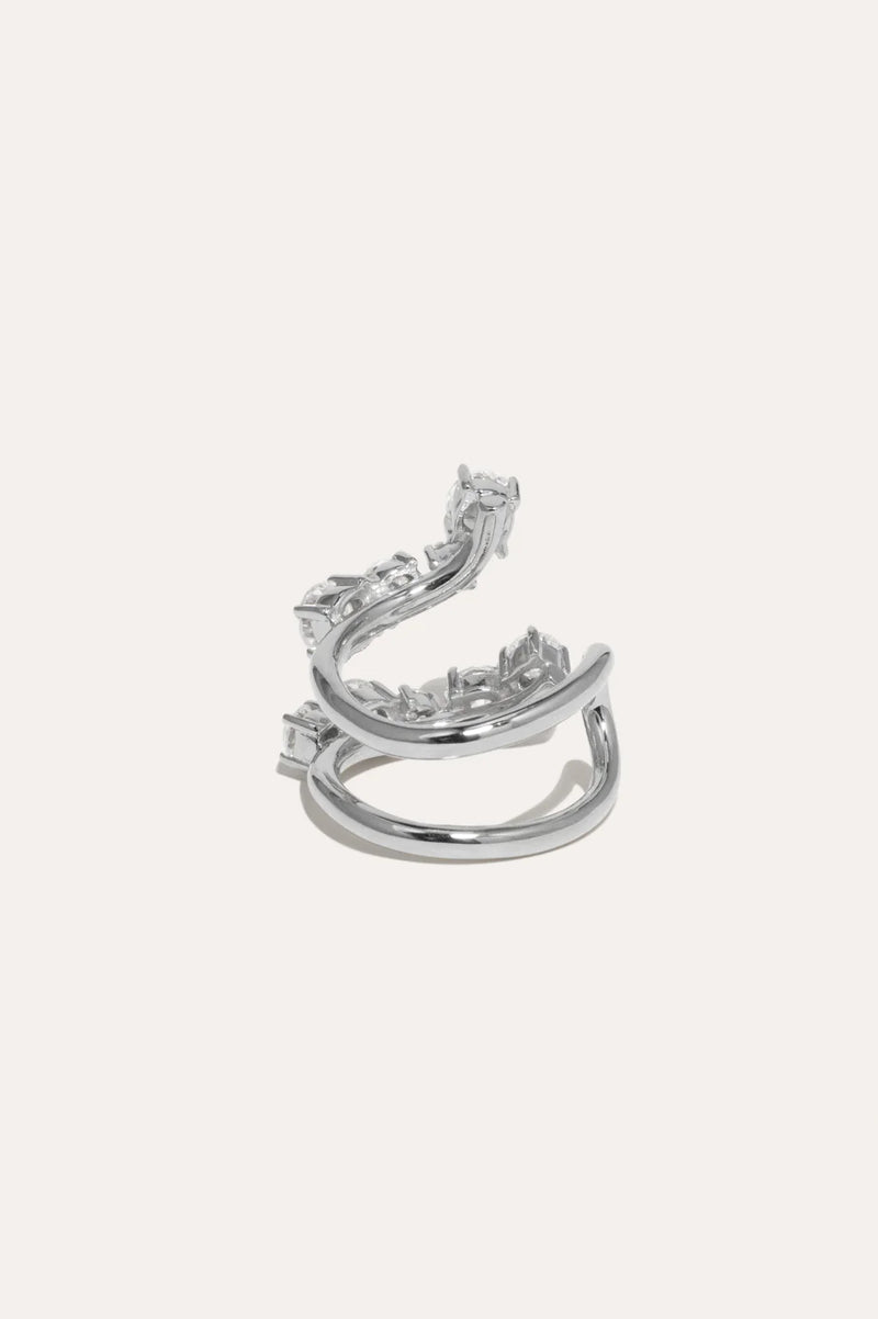 Myth Cubic Zirconia and Rhodium Plated Ring