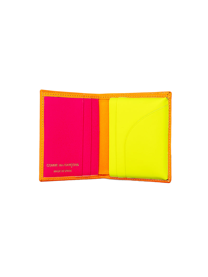 CDG Super Fluo Large Card Wallet Light Orange/Pink
