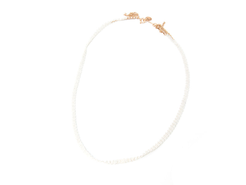 Silver And Rose Gold Plated Silk Necklace