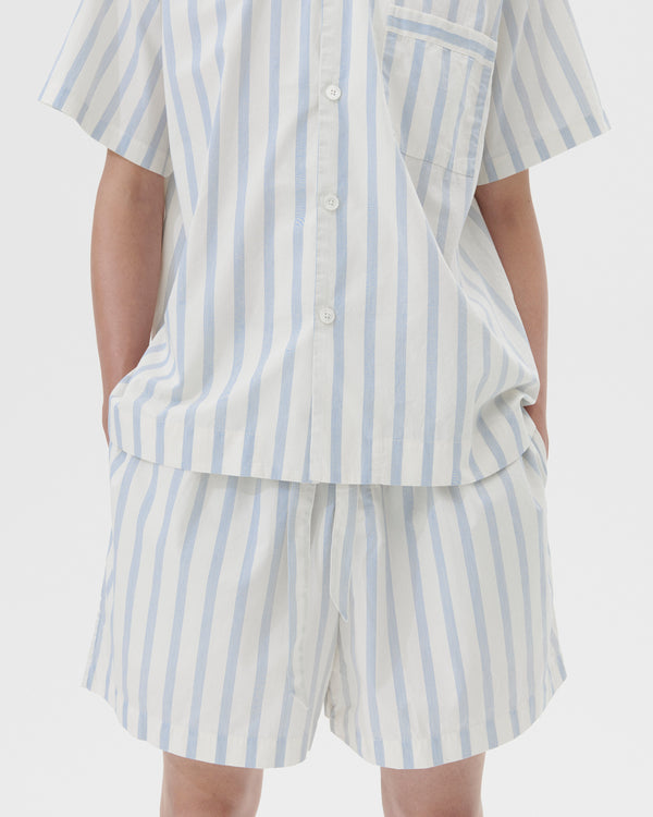 Cotton Poplin Pyjamas Shorts Needle Stripes