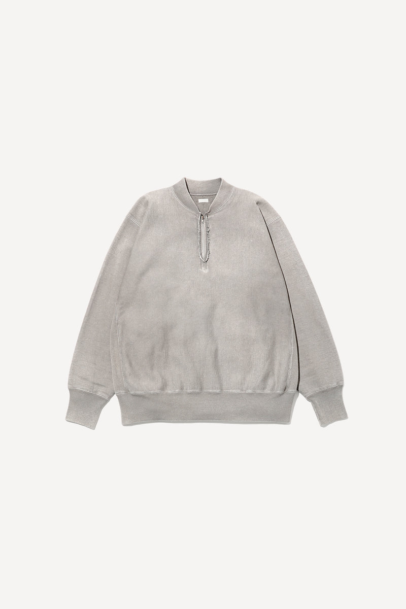 Vintage Half Zip Rib Collar Sweatshirt Black
