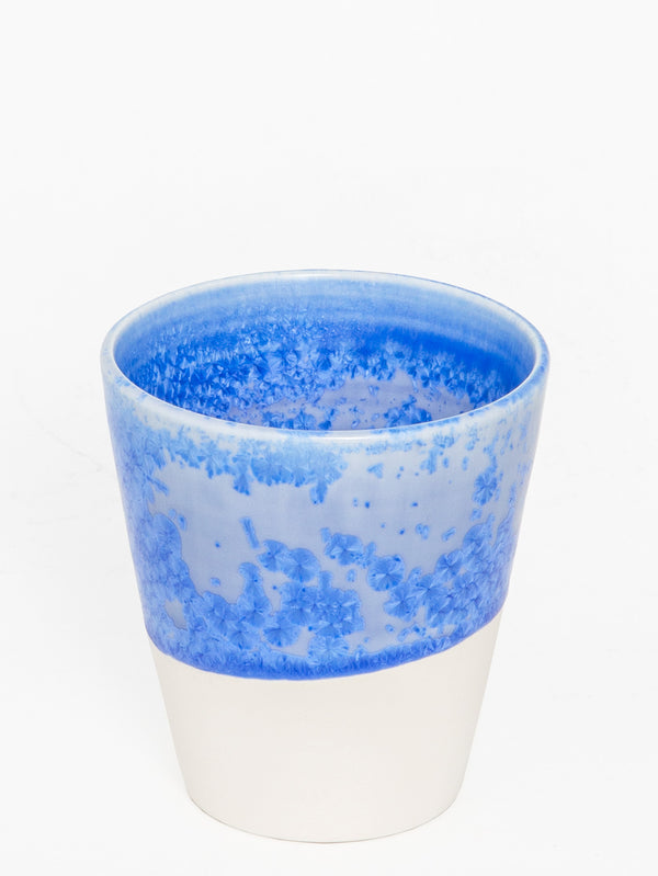 Porcelain Coffe Cup Blue Sparkle