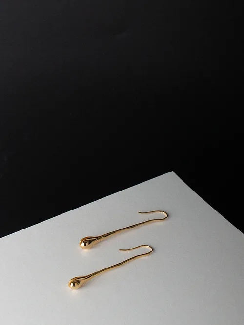 Crack On Tears Earring Gold Vermeil