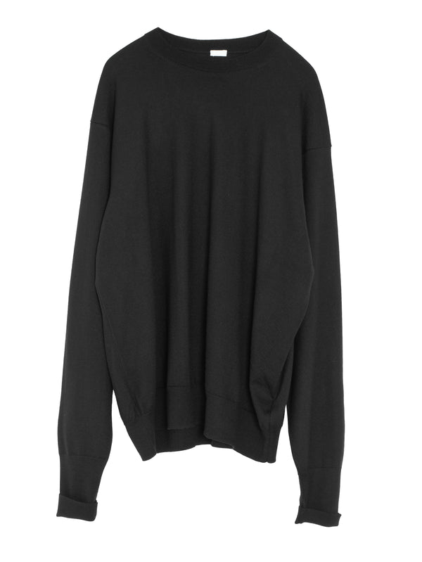 Cashmere High Gauge Crew Neck Sweater Black