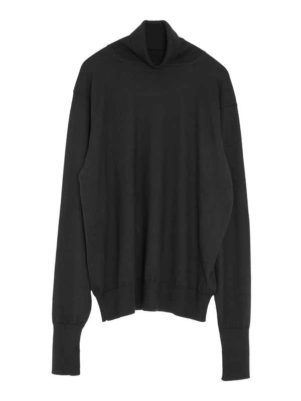 Cashmere High Gauge Turtleneck Sweater Black