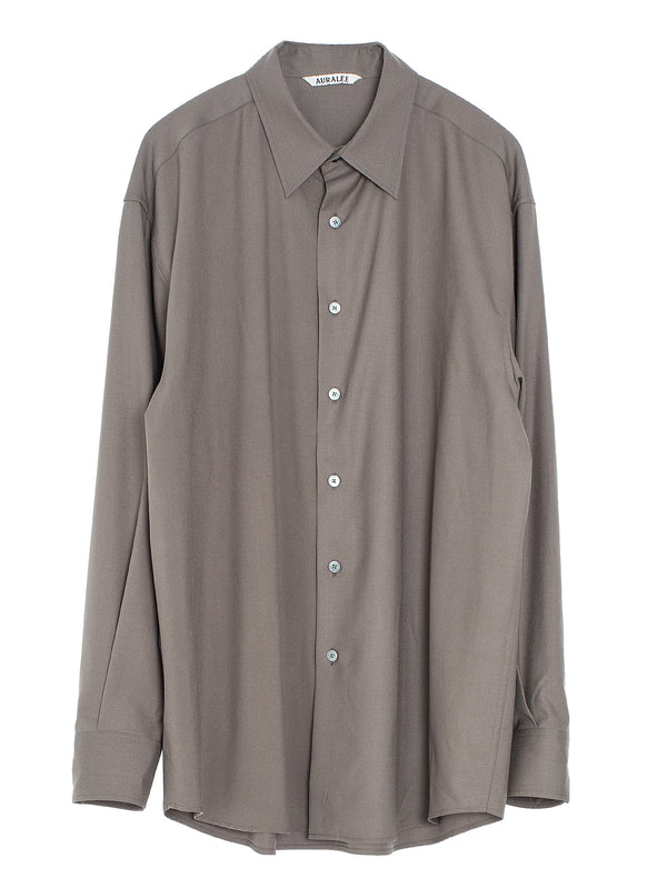 Men’s Super Fine Tropical Wool Shirt Dark Khaki