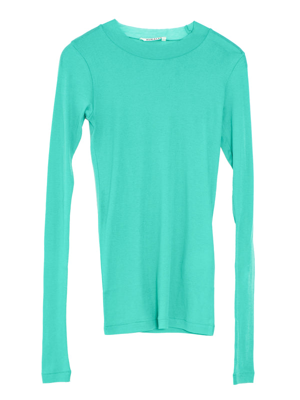 Women's Super High Gauge Sheer Rib Long Sleeve Jade Green