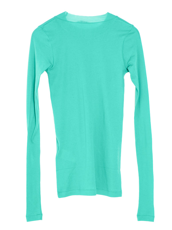 Women's Super High Gauge Sheer Rib Long Sleeve Jade Green