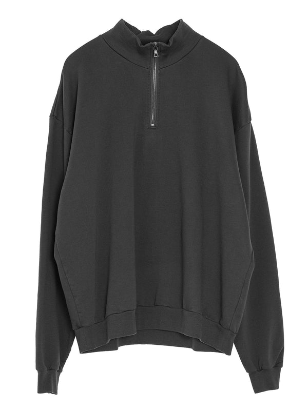 Men's Super High Gauge Sweat Half Zip Ink Black