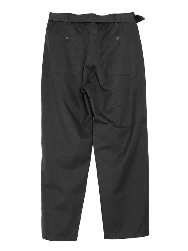 Men's Washed Finx Silk Chambray Belted Pants Black
