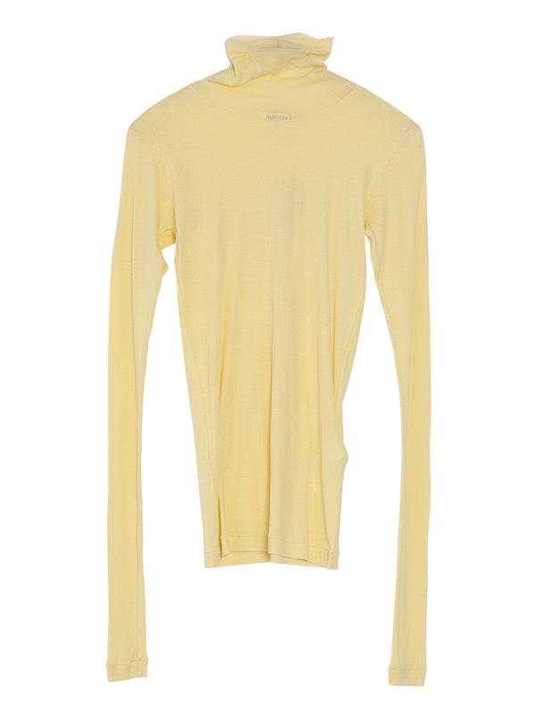 Women’s High Gauge Sheer Rib Turtle Neck Tee Yellow