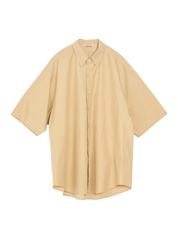 Washed Finx Twill Big Half Sleeve Shirt Light Brown
