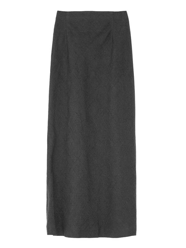 Women’s  Linen Silk Tweed Skirt Dark Navy