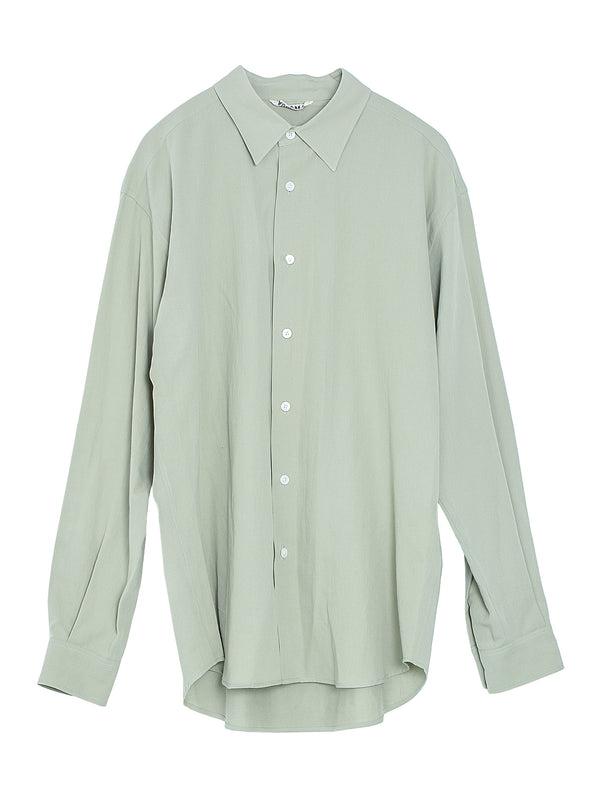 Hard Twist Cotton Silk Viyella Shirt Sage Green