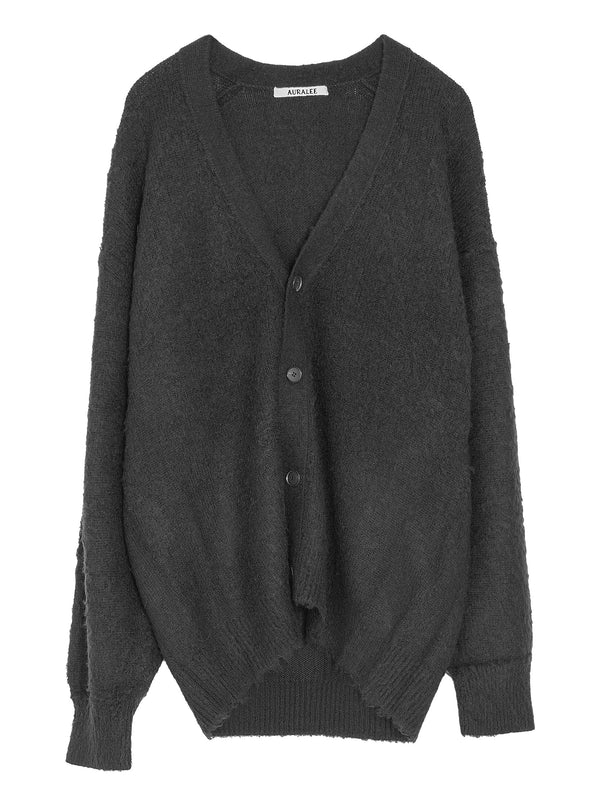 Men’s Brushed Wool Cashmere Silk Knit Cardigan Black