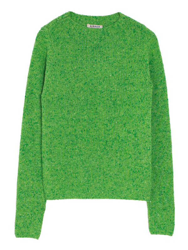 Women's Cashmere Melange Knit Pullover Top Green