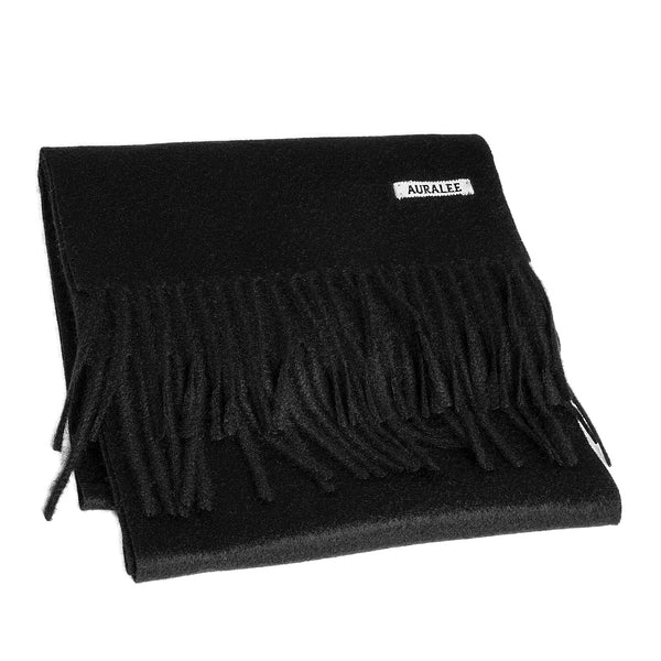 Auralee Baby Cashmere Long Stole Natural Black – Opia