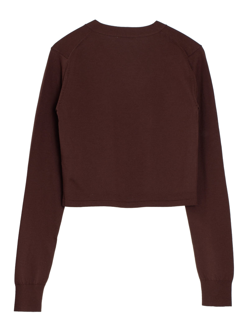 Women's Super High Gauge Cotton Knit Cardigan Brown