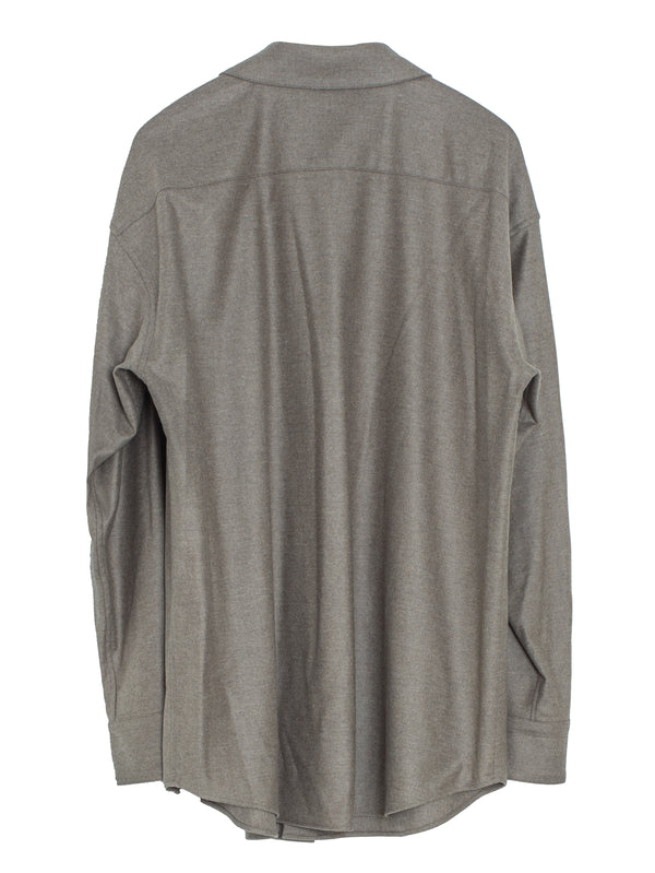 Women's Wool Fulling Flannel Shirt Top Brown
