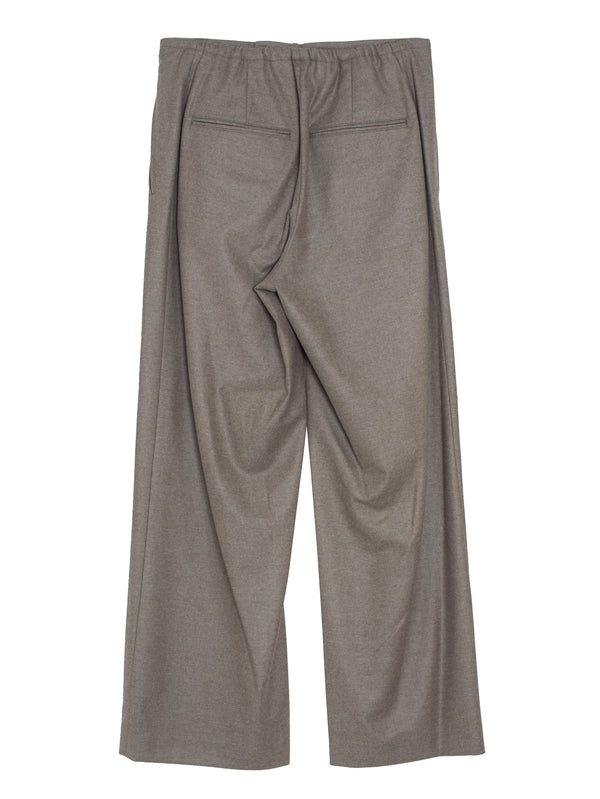 Women's Wool Fulling Flannel Drawstring Pants Top Brown