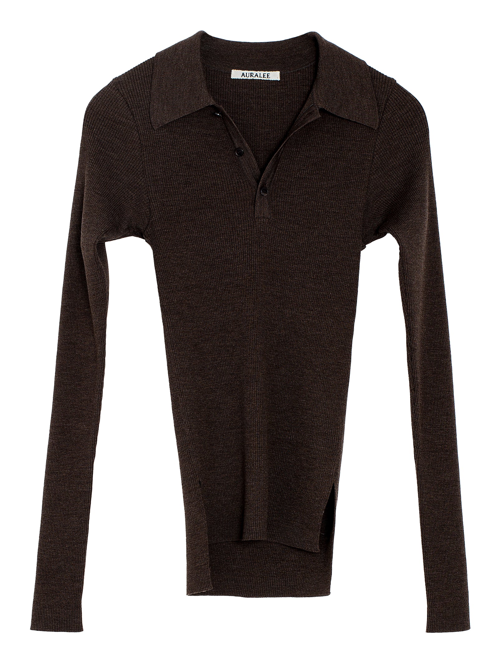 トップス AURALEE SUPER HIGH GAUGE WOOL KNIT POLO Super Fine Wool High Gauge Rib Knit Polo | EUREKA FACTORY HEIGHTS