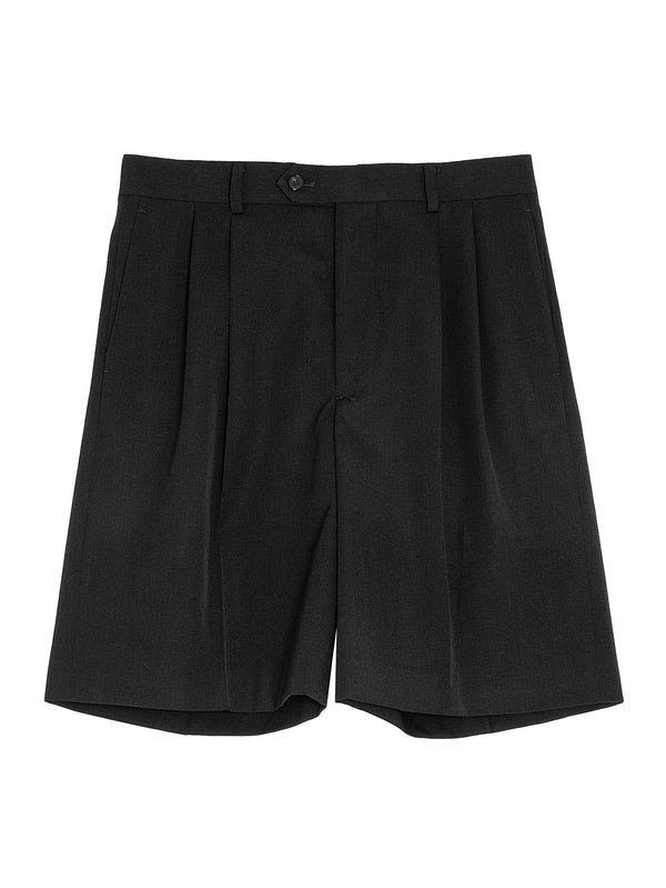 Men's Light Wool Max Gabardine Shorts Top Black