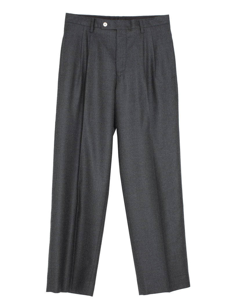 Men's Super Light Wool Two Tuck Slacks Top Charcoal