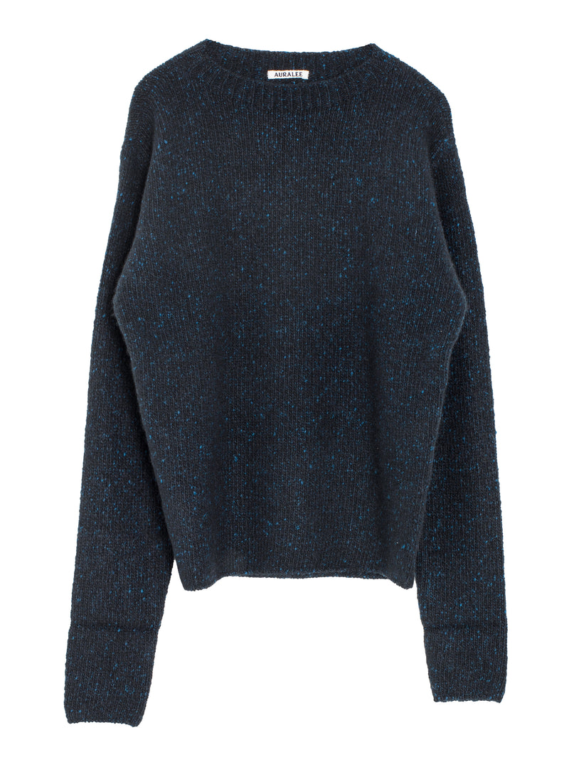 Men's Cashmere Melange Knit Pullover Top Navy Black