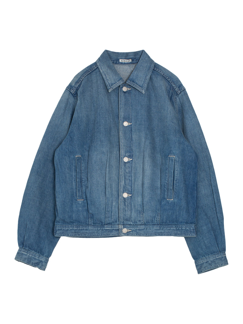 Men's Selvedge Fade Light Denim Blouson Light Indigo