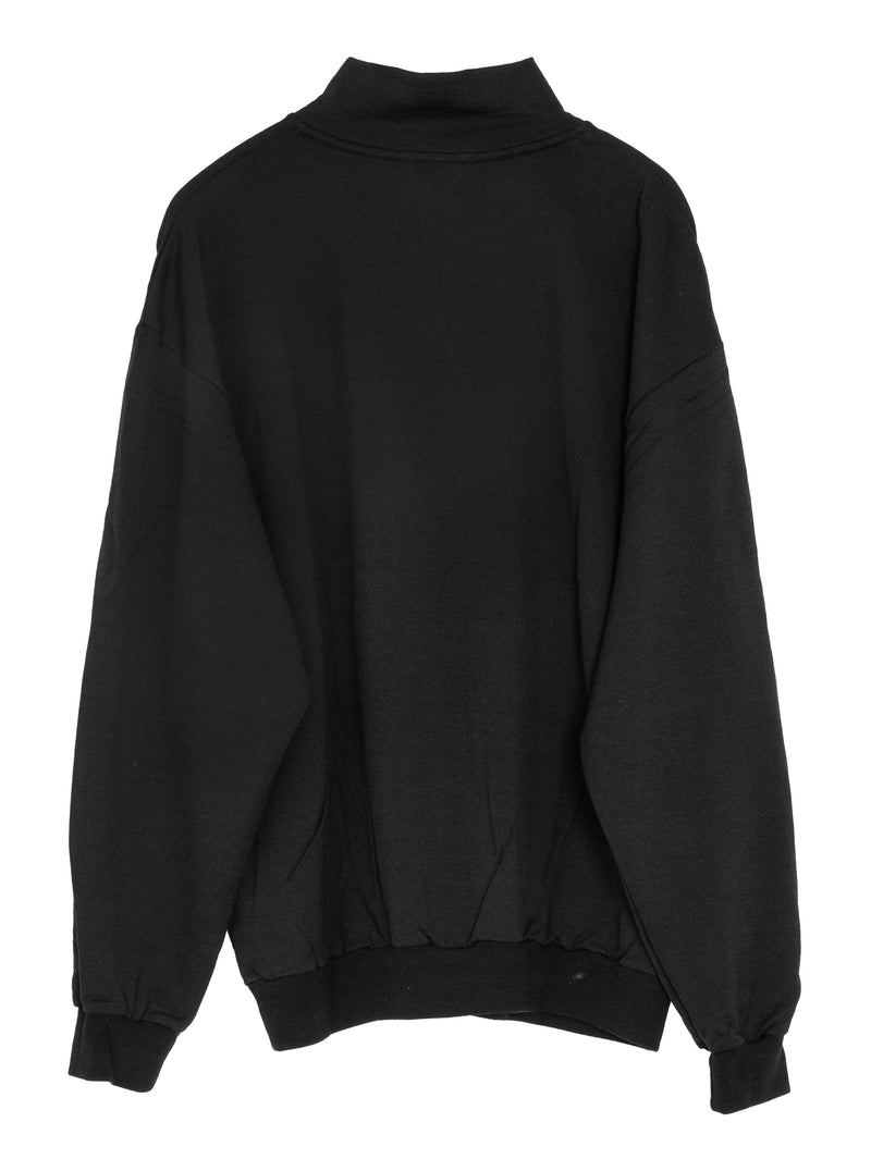 Men's Light Wool Sweat Half Zip Pullover Black