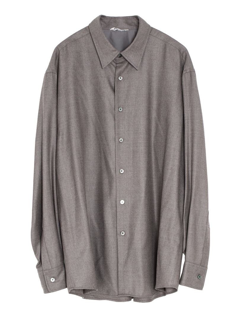 Men's Super Light Wool Shirt Top Brown