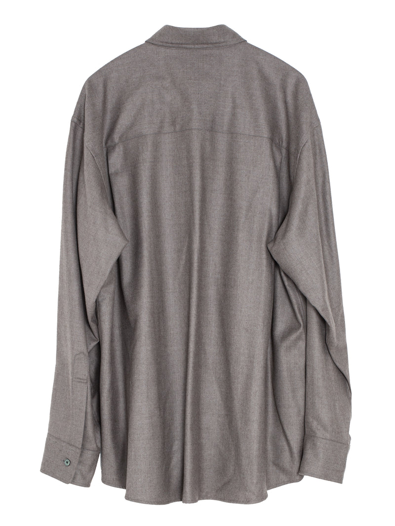 Men's Super Light Wool Shirt Top Brown