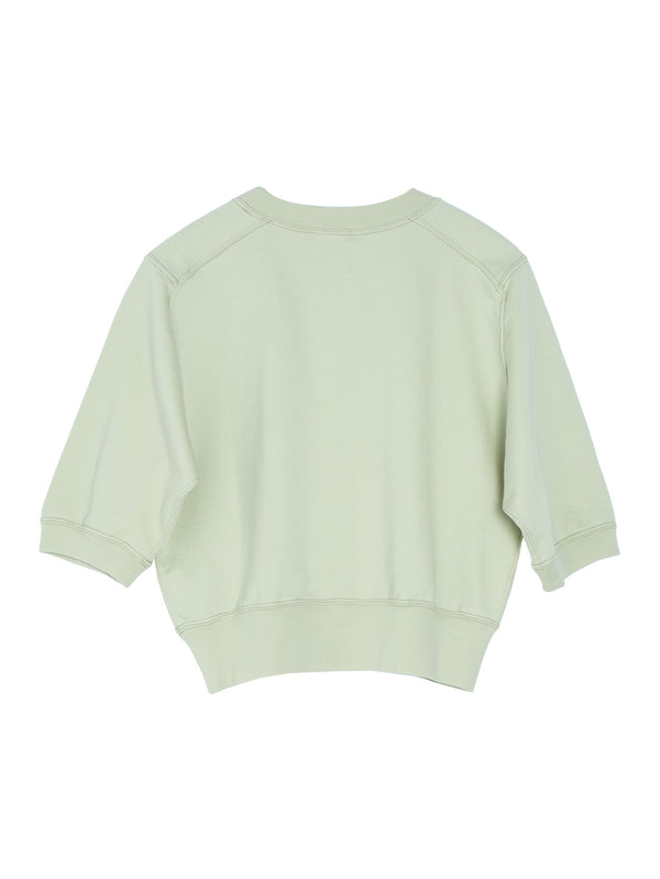 Women's Elastic High Gauge Sweat Half Sleeved Pistachio