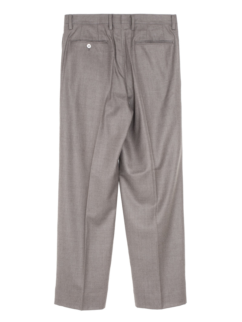 Men's Super Light Wool Two Tuck Slacks Top Brown
