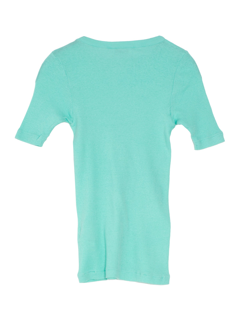 Women's Organic Soft Rib Tee Aqua Green