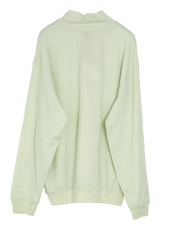 Men's Light Wool Sweat Half Zip Pullover Pale Lime