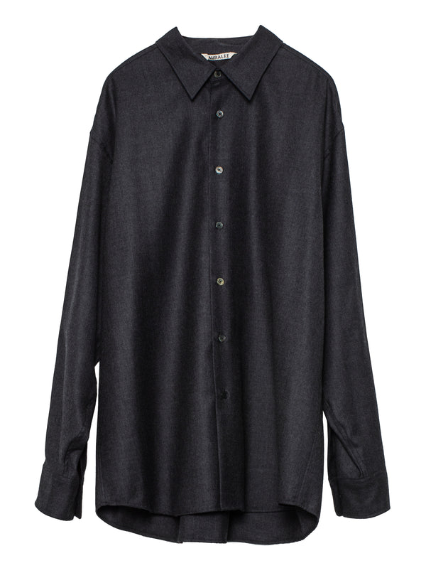 Men's Super Light Wool Shirt Top Charcoal