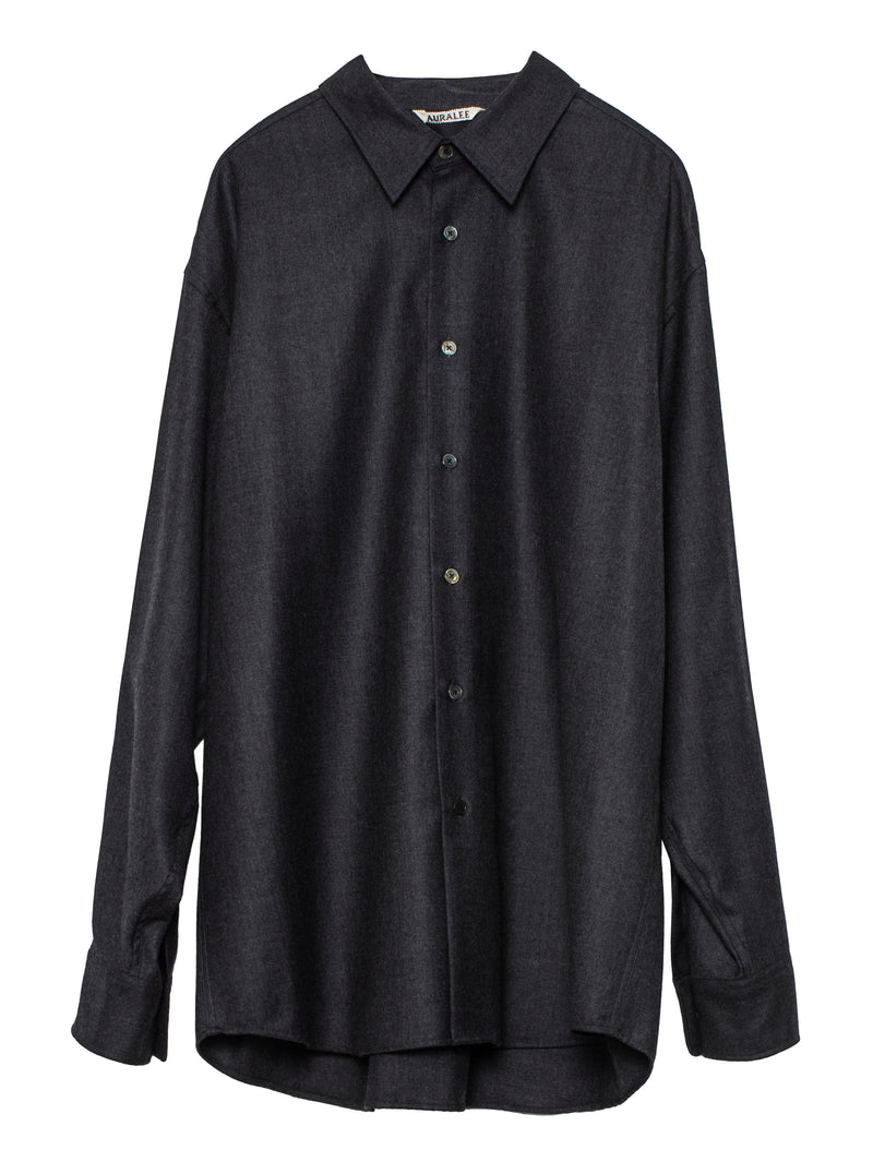 Men's Super Light Wool Shirt Top Charcoal