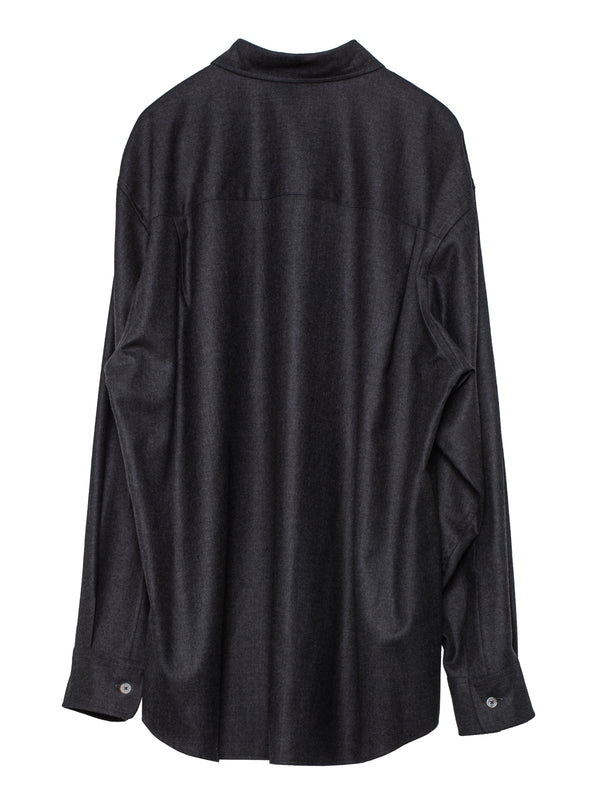 Men's Super Light Wool Shirt Top Charcoal