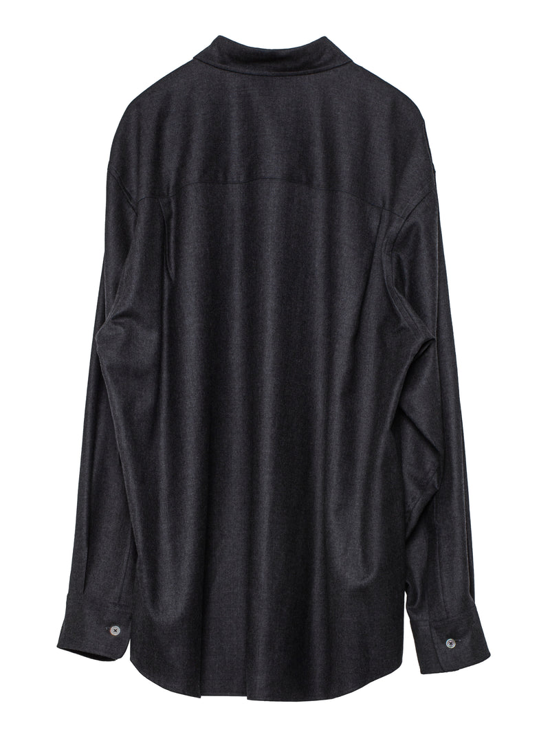 Men's Super Light Wool Shirt Top Charcoal