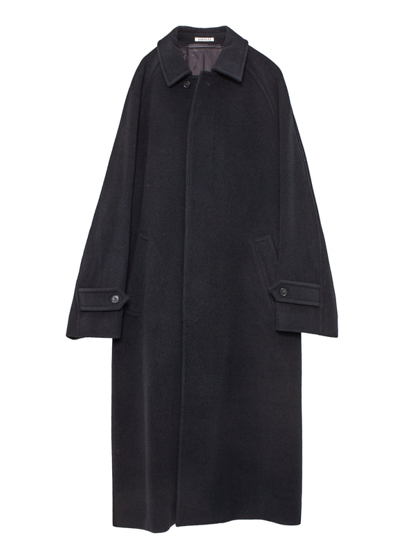 Men's Super Fine Wool Mosser Soutien Collar Coat Black