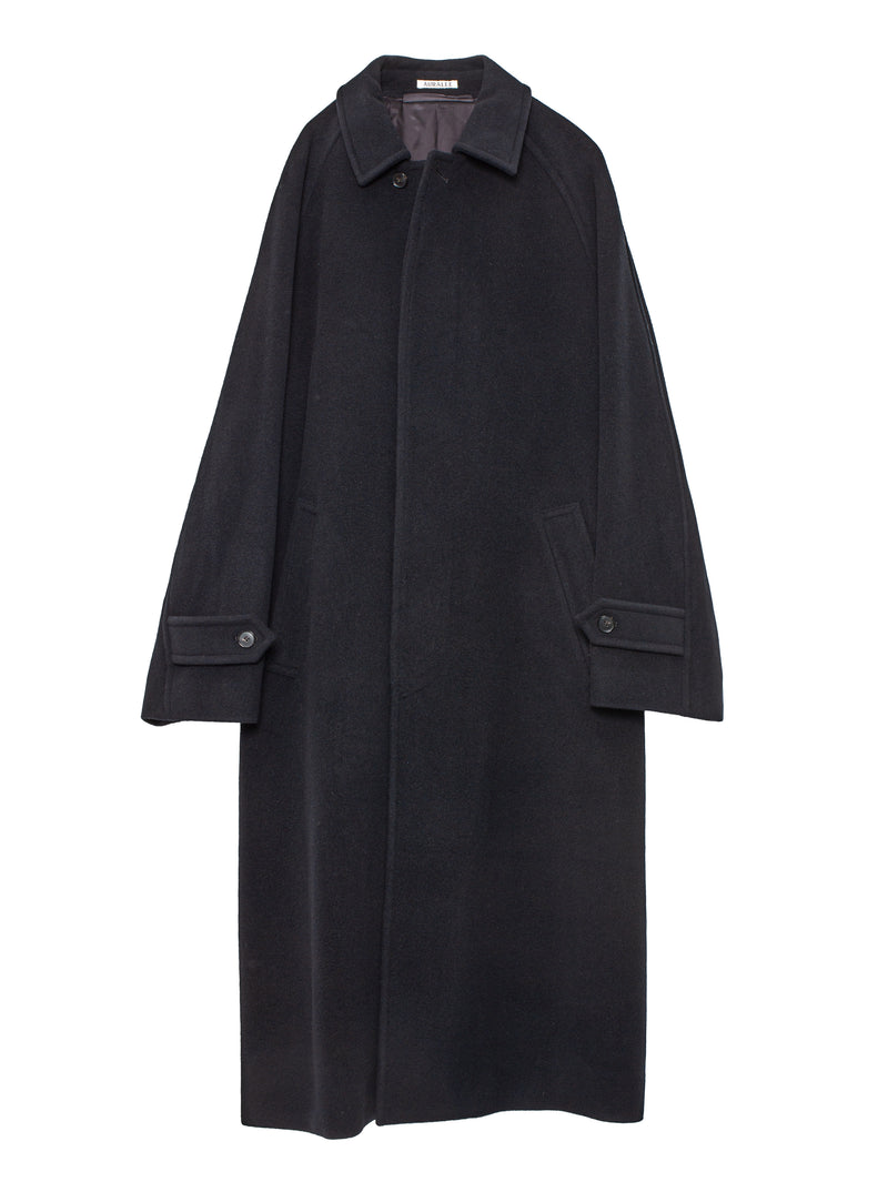 Men's Super Fine Wool Mosser Soutien Collar Coat Black