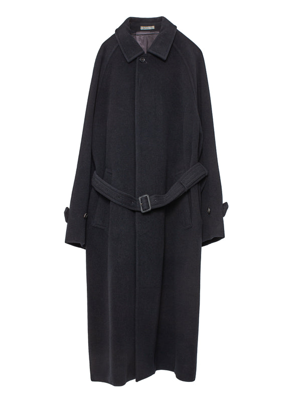 Men's Super Fine Wool Mosser Soutien Collar Coat Black