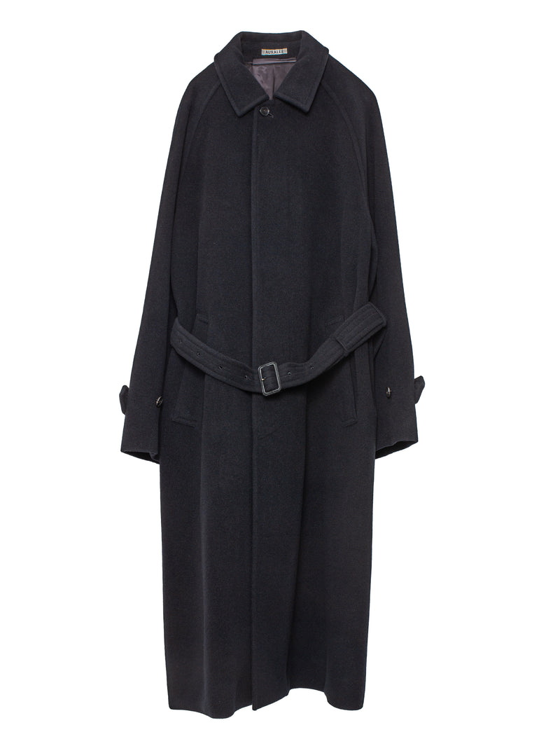 Men's Super Fine Wool Mosser Soutien Collar Coat Black