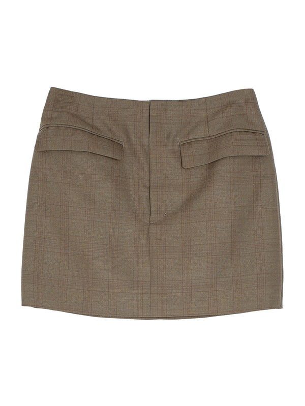 Women's Bluefaced Wool Mini Skirt Brown Check